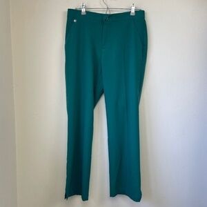 Figs Technical Collection M Keroka Scrub Pants Straight Wide‎ Leg Button Pleated